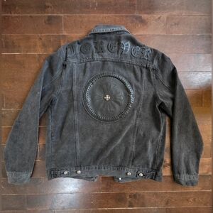Black CHROME HEART JEAN JACKET size mens L.